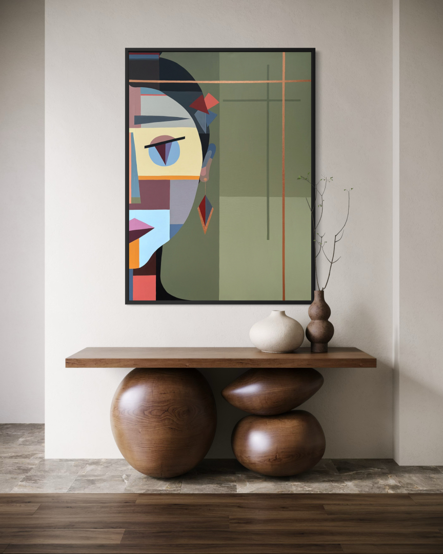 Tűnődő, 90x130 cm, geometriai, modernművészet 4